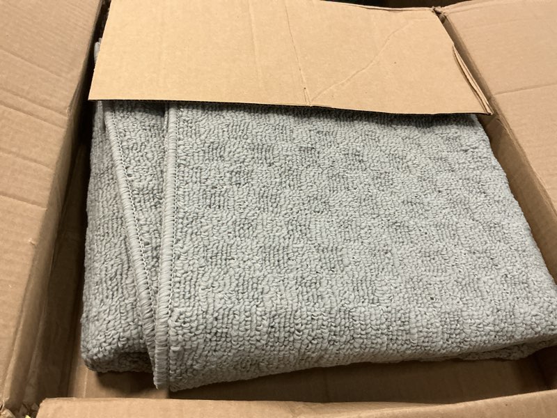 Condition photo showing Good Condition for garland rug town square silver 4' x 6' non slip area rug for living rooms & hallways, stylish & durable for high-traffic areas silver 4' x 6' (rectangular)