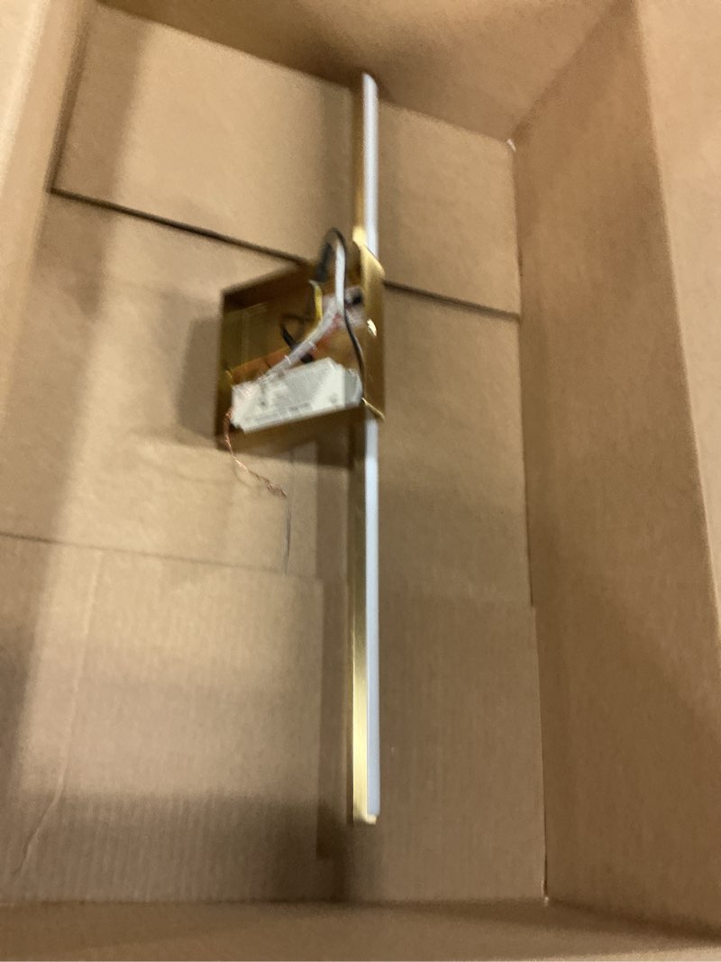 Condition photo showing As Is for Gold Bathroom Light Fixtures Over Mirror 24 Inch 18W Modern LED Vanity Lights for Bathroom with 3500K Warm Lighting Dimmable Bath Wall Sconces Bar for Dresser Restroom Gold 24INCH