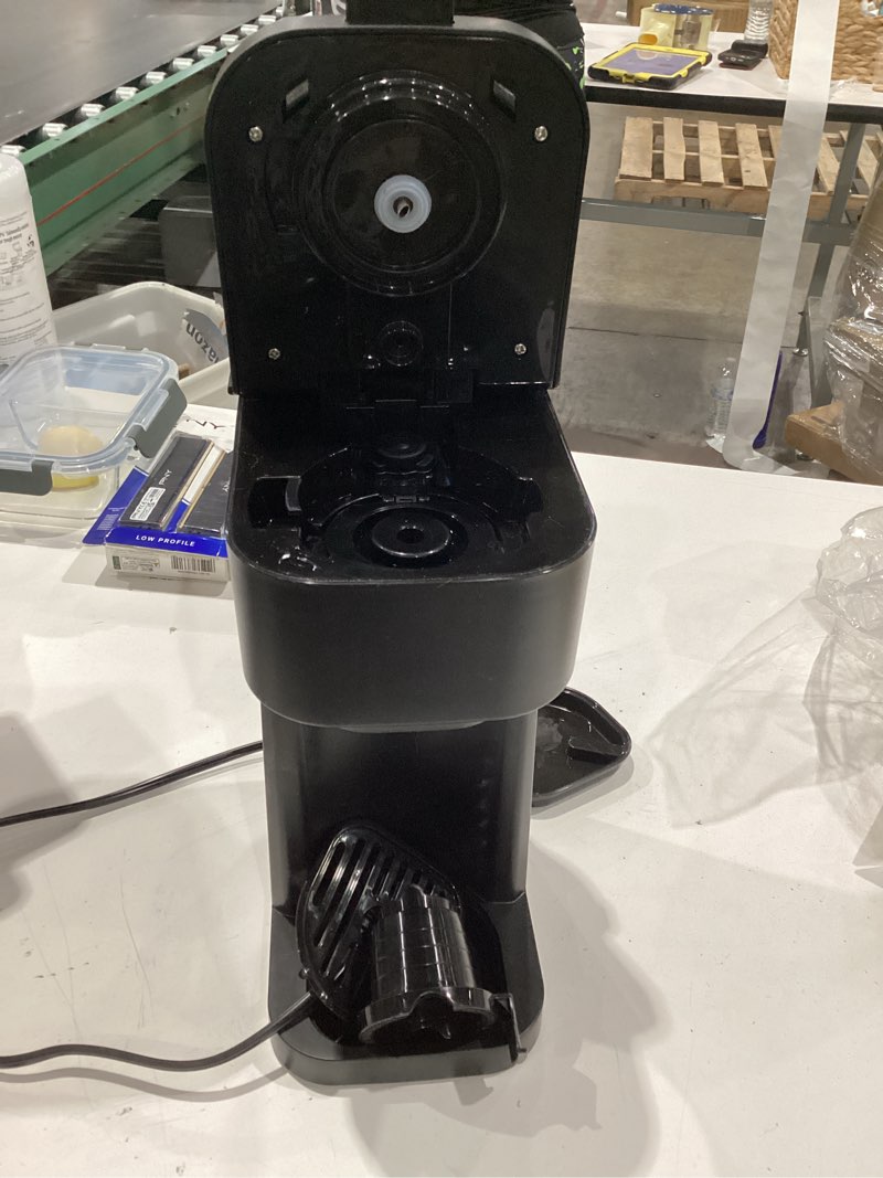 Condition photo showing Good Condition for mainstays black matte dual brew coffee maker, single serve, auto shutoff, 14 oz reservoir