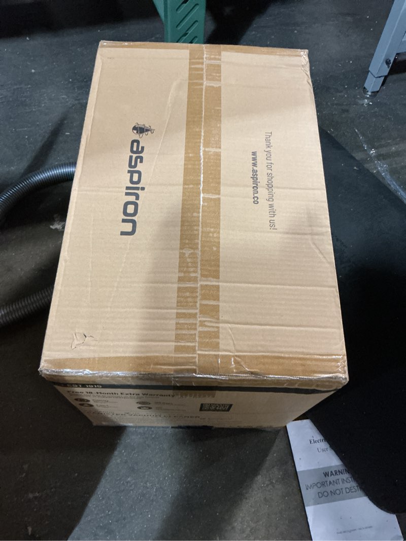 Condition photo showing New/Like New for aspiron canister vacuum, upgraded 1600w bagless canister vacuum cleaner, auto cord rewind, h13 hepa filter, 4qt large capacity, 5 tools for hard floors, carpet, pet, upholstery, tiles, azure