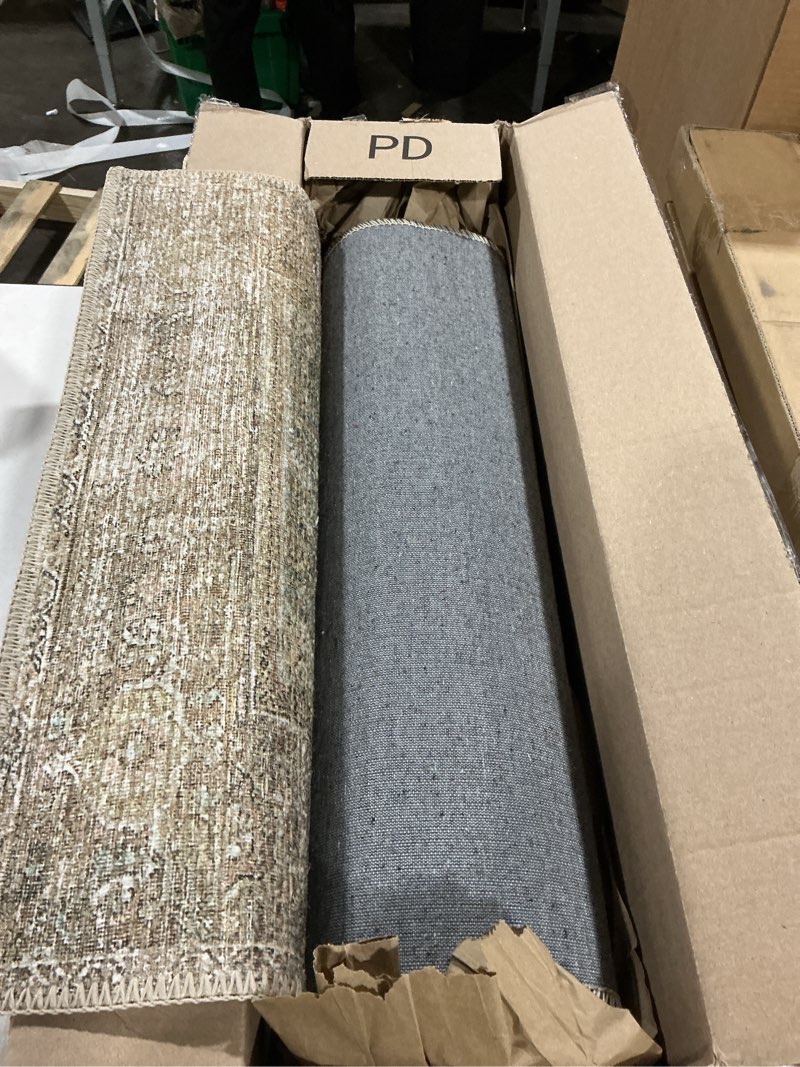 Condition photo showing Good Condition for loloi amber lewis cambria collection cbr-04 natural/jade 2'-0" x 5'-0" accent rug jute, neutral, vintage style, antique tone, living, bedroom, dining, carpet natural / jade 2' x 5' (rectangular)