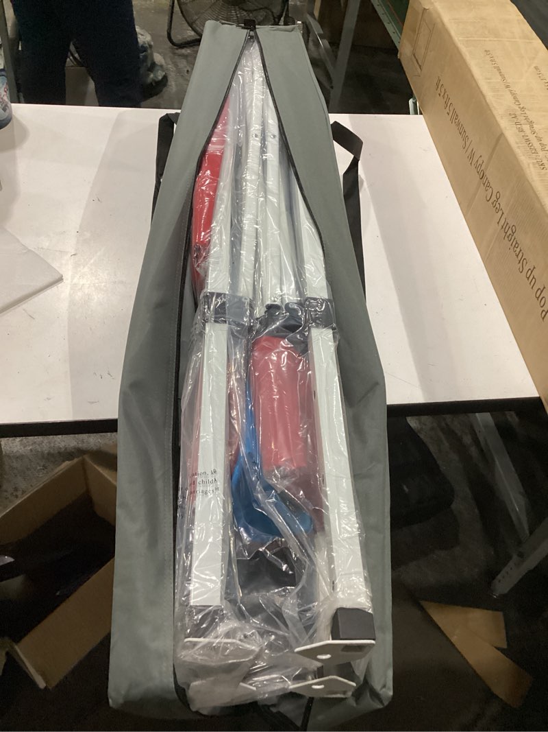 Condition photo showing New/Like New for coos bay 5x5 pop up canopy tent with side wall, easy setup portable sun shelter with carry bag, outdoor shade for beach, camping, sports & backyard, red red one wall