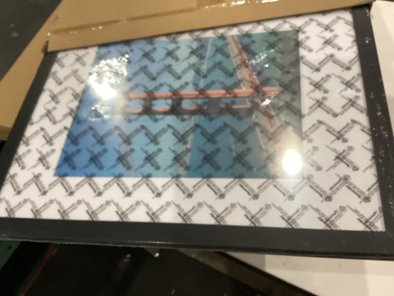 Condition photo showing Good Condition for pealsn 16x20 picture frame set of 2, display pictures 11 x 14 with mat or 16 x 20 without mat for wall mounting display, poster frames, black. black 16 x 20