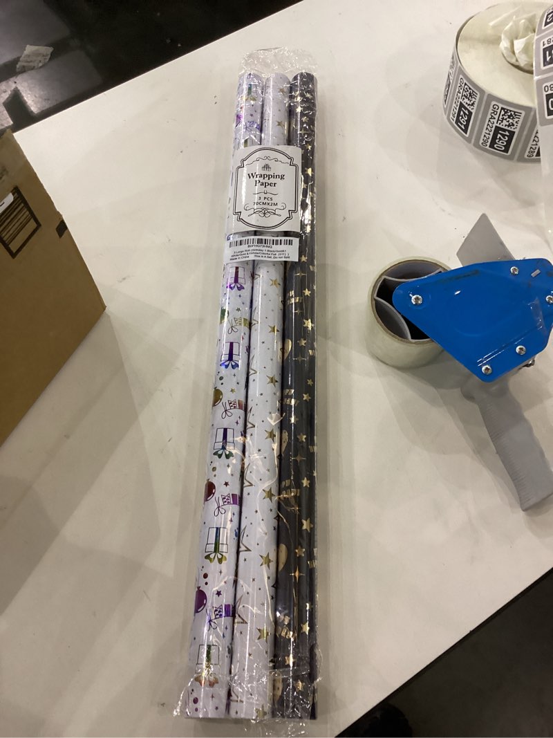 3 large roll wrapping paper(birthday)