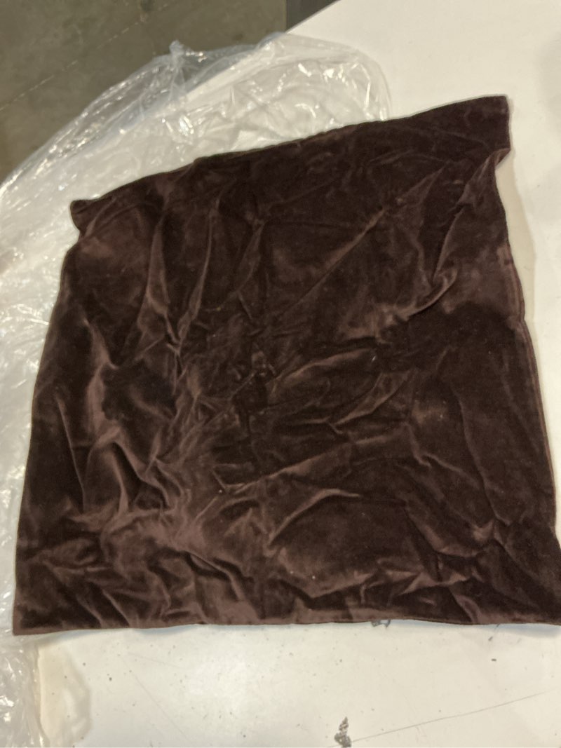 Condition photo showing Good Condition for classic cotton velvet pillow cover, 20x20, espresso