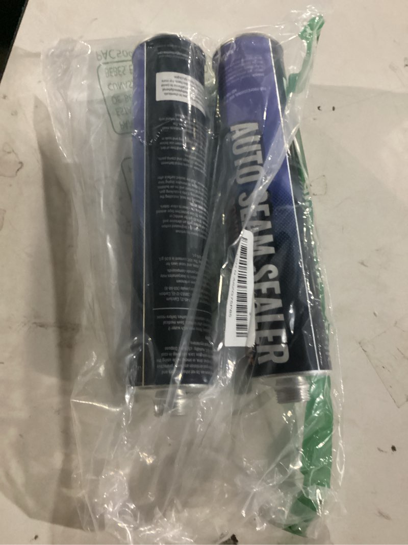 Condition photo showing Good Condition for [Black] 2 Pack Professional Automotive Seam Sealer, Paintable Quick-Set Polyurethane Auto Body Seam Sealer for Metal Surfaces of Cars, Trucks, Etc, Includes Gloves & Tip - Black RV Roof Sealant
