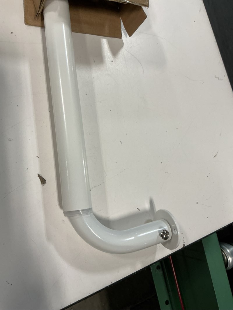 Condition photo showing As Is for room darkening curtain rod, wrap around design, extra-thick 1-inch diameter single drapery rod, extendable metal rod set for the blackout curtains and sheer (white, 28-48") 28-48" white