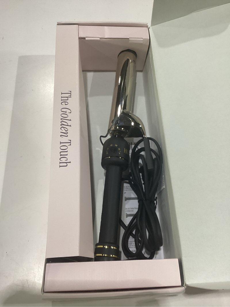 Condition photo showing Good Condition for hot tools new and improved 24k gold professional 1.25" extended barrel curling iron with clamp for tousled curls | 24k gold technology for long-lasting results & longer barrel for easy styling