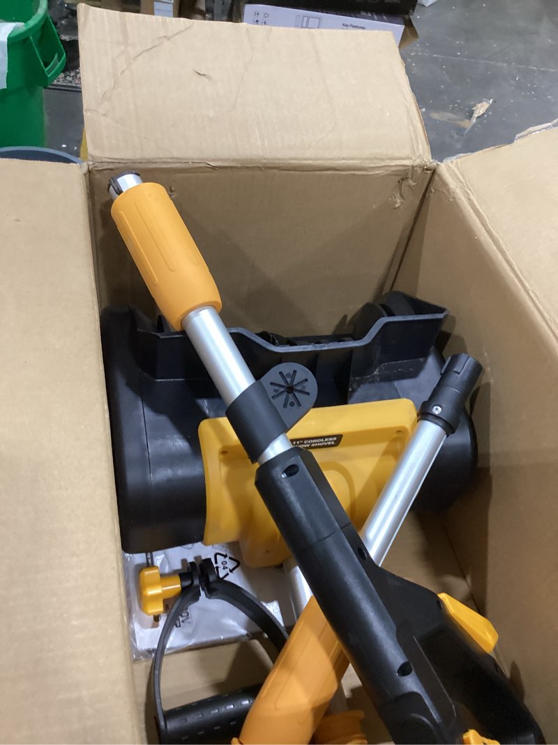 Condition photo showing item condition for Cordless Snow Shovel Compatible with DeWalt 20V MAX Battery (Tool Only), 11" Lightweight Electric Snow Blower with 20FT Max Throw & Adjustable Handle, Snow Thrower for Driveway, Deck, Patio & Steps Black+Yellow