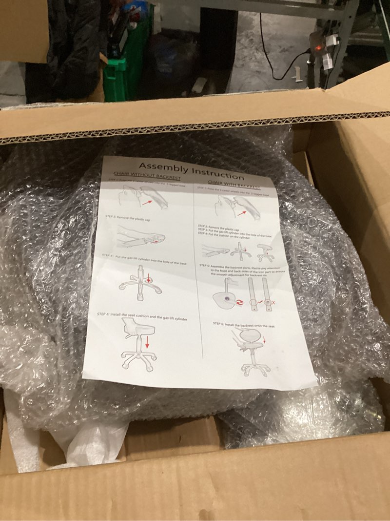 Condition photo showing New/Like New for Rolling Stool with Wheels Adjustable Height, Roller Stool for Massage Medical Tattoo Spa Heavy Duty Swivel Desk (Super Thick Cushion, Black) Black Super Thick