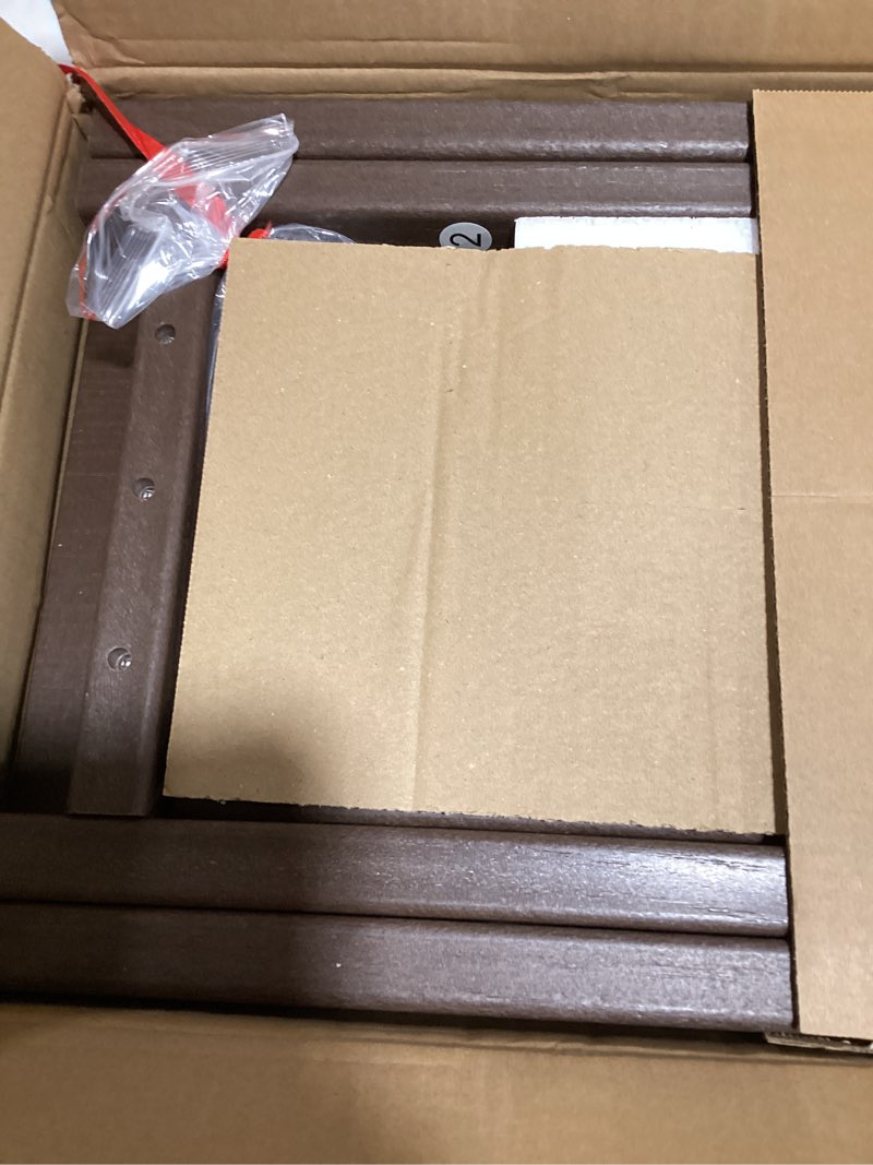 Condition photo showing Good Condition for weatherproof outdoor side table, hdpe small outdoor table for adirondack, 16.6-inch patio square end tables for garden, backyard, porch, deck, balcony, poolside (coffee)