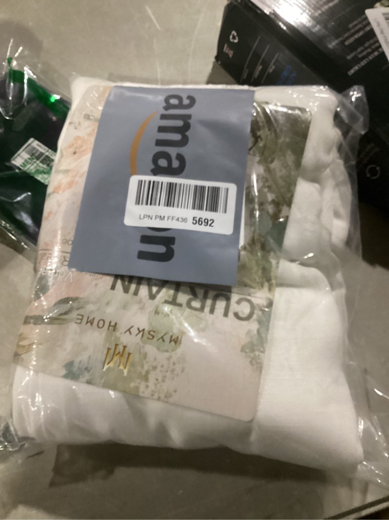 Condition photo showing Good Condition for MYSKY HOME Patio White Curtains for Sliding Door 90 inch Length 2 Panels Set, Living Room Curtains & Drapes Soft Cotton Farmhouse Window Treatments Linen Look Semi Sheer Draperies, 50" W x 90" L 50"W x 90"L (Pack of 2) Pure White
