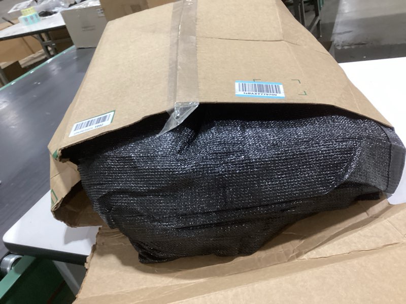 Condition photo showing As Is for UPGRADE Privacy Screen 6' x 50' Fence Commercial Shade Cover with Brass Grommets Heavy Duty Perfect for Outdoor Back Yard, Black, Customizable