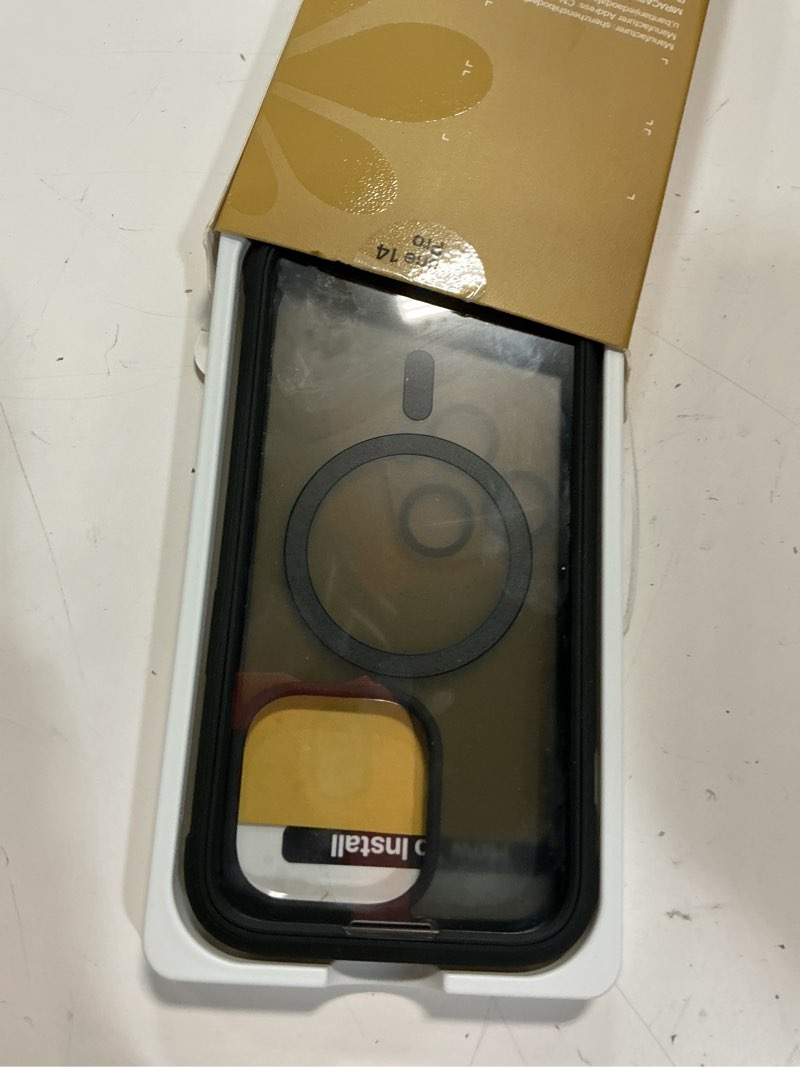 Condition photo showing Good Condition for miracase magnetic for iphone 14 pro case 6.1 inch, (compatible with magsafe) upgrade full-body clear phone bumper case with built-in 9h tempered glass screen protector, magnetic matte black iphone 14 pro magnetic matte black