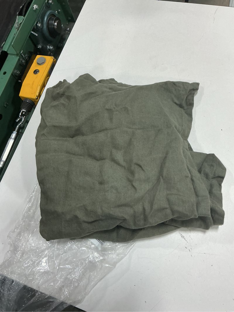 Condition photo showing As Is for quince european linen euro sham, dusty olive 26*26