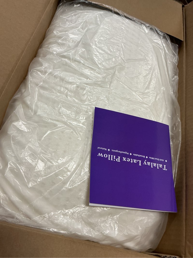 Condition photo showing Good Condition for talalay natural latex pillow sleeping bed pillow, medium firmness latex pillow for side, back, and stomach sleepers, removable breathable cotton cover (king size)