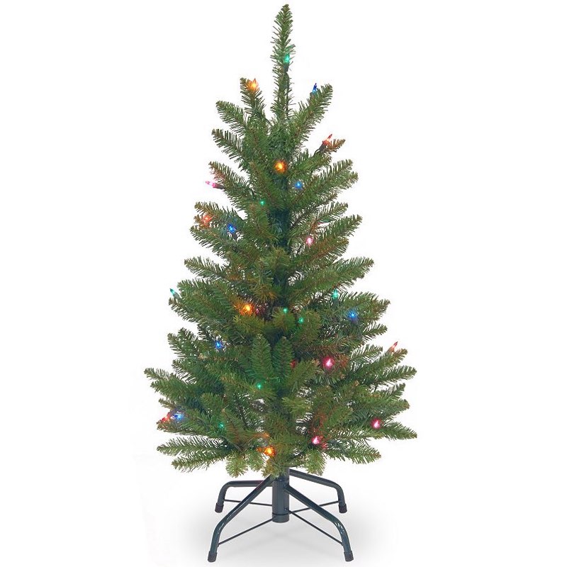 3-ft. Pre-Lit Multicolor LED Kingswood Fir Pencil Artificial Christmas Tree