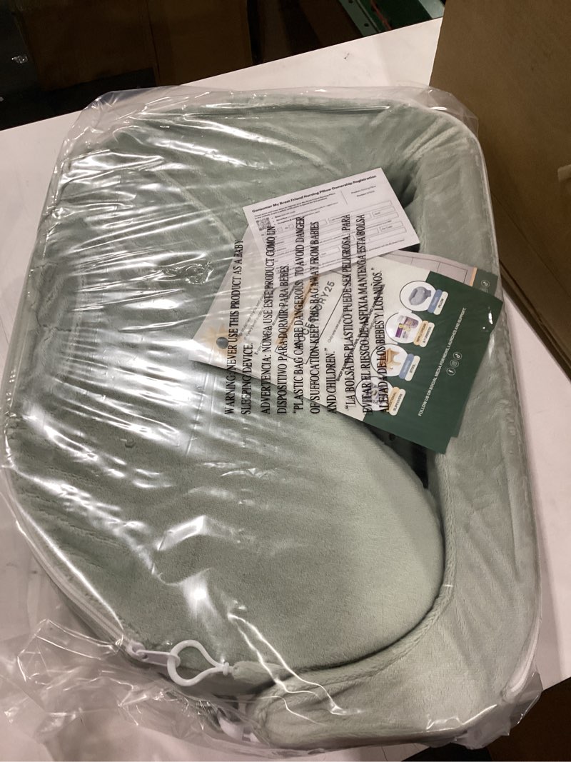 Condition photo showing New/Like New for My Brest Friend Super Deluxe Nursing Pillow - Enhanced Comfort & Ergonomic Breastfeeding Pillow for Ultimate Support For Mom & Baby - Adjustable and with Handy Side Pocket, Platinum Platinum Super Deluxe