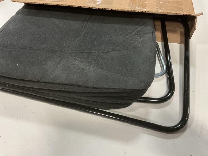 Condition photo showing As Is for Original BackJack-Made in The USA- Black Cotton Fabric Lightweight Floor Seating Chair for Gaming, Families, Parents, Daycare, Back Support, Reading, Yoga, Meditation, Dorm, School