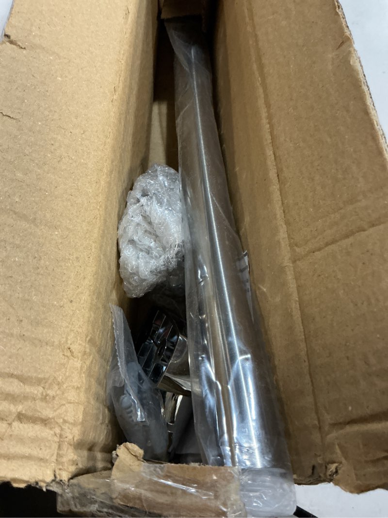 Condition photo showing Good Condition for Adjustable Curved Shower Rod, 42-72 inches Extra Wide Shower Curtain Rod, Rust proof, Premium Stainless Steel, Curved Shower Curtain Rod for Bathroom, Need to Drill, Silver Silver 42-72 inches