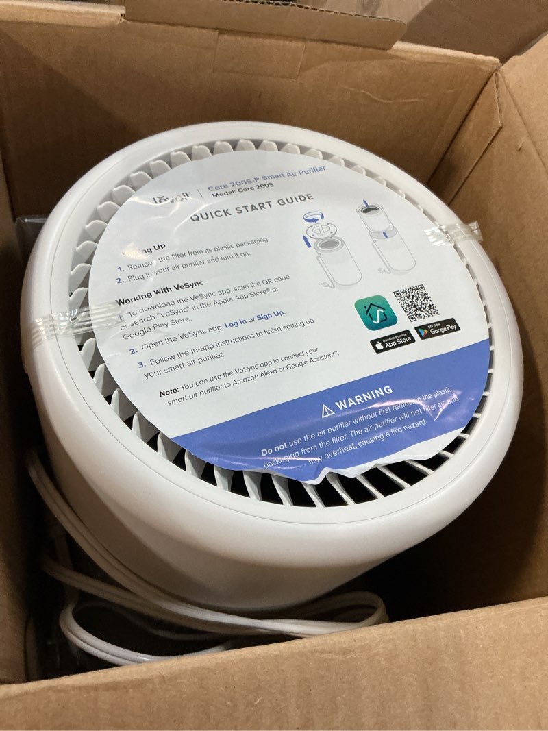 Condition photo showing Good Condition for levoit air purifier for home bedroom dorm room, smart & voice control, aham verified, 3-in-1 filter with hepa sleep mode, for pollen, pollutants, smoke, dander, dust, core 200s-p, white