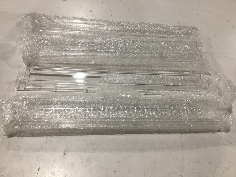 Condition photo showing As Is for has beoken piieces mahjong racks with pushers set of 4, 18.5'' clear plastic american mahjong tile racks, mah jongg accessories gifts for mj enthusiaste