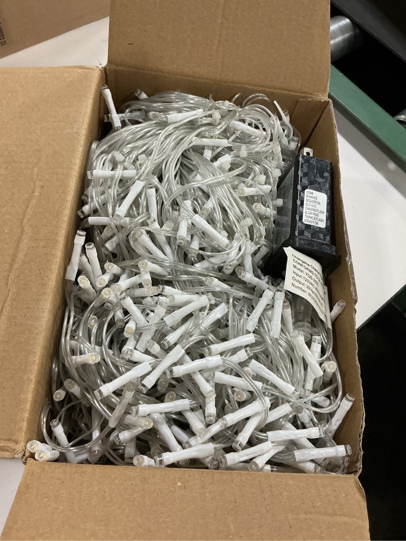 Condition photo showing Good Condition for 131ft christmas lights outdoor 1440 led christmas decorations waterproof plug in with 8 modes & timer christmas lights for roof party garden holiday decor?warm white? warm white 131ft 1440led