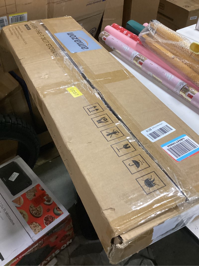 Condition photo showing New/Like New for Over-The-Toilet Storage Rack, 4-Tier Bathroom Organizer Shelf Over Toilet with Adjustable Shelf and Basket, Freestanding Space Saver Bathroom Shelves Above Toilet for Room (Pure Black)