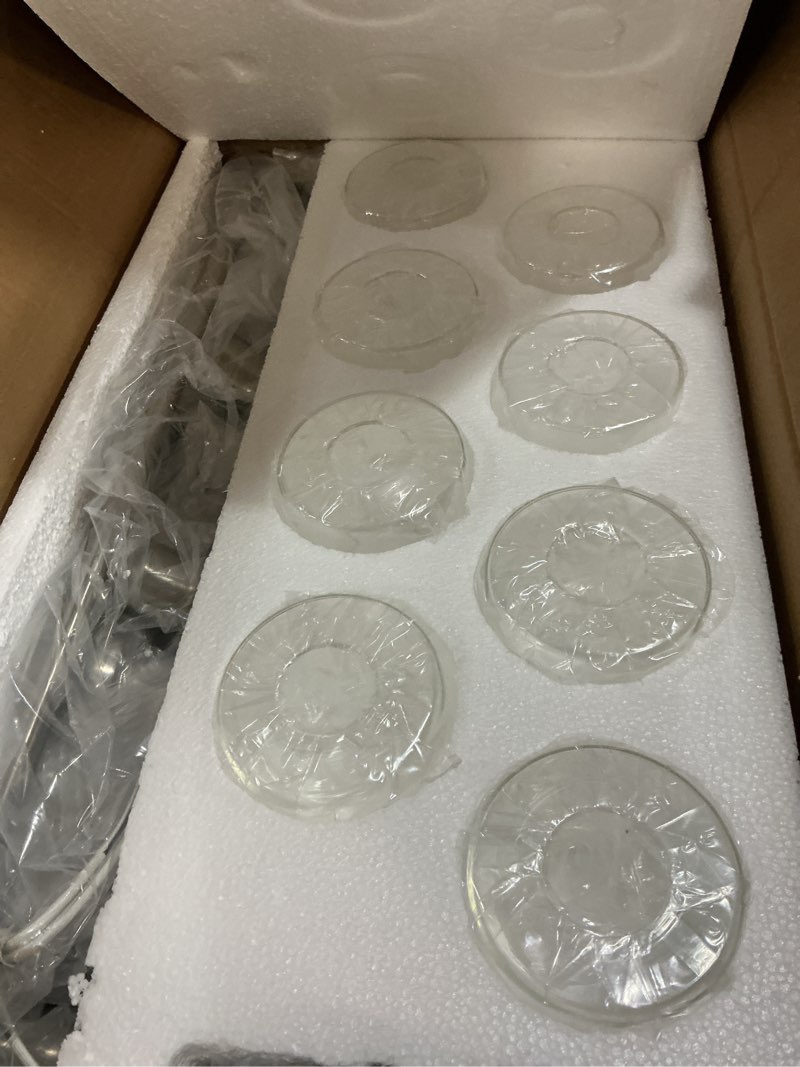 Condition photo showing New/Like New for 8-Light Brushed Nickel Vanity Lights, Modern Bathroom Light Fixtures with Clear Glass Shade, Wall Lamps for Mirror Kitchen Hallway Cabinet Living Room Sconces Lights - E26