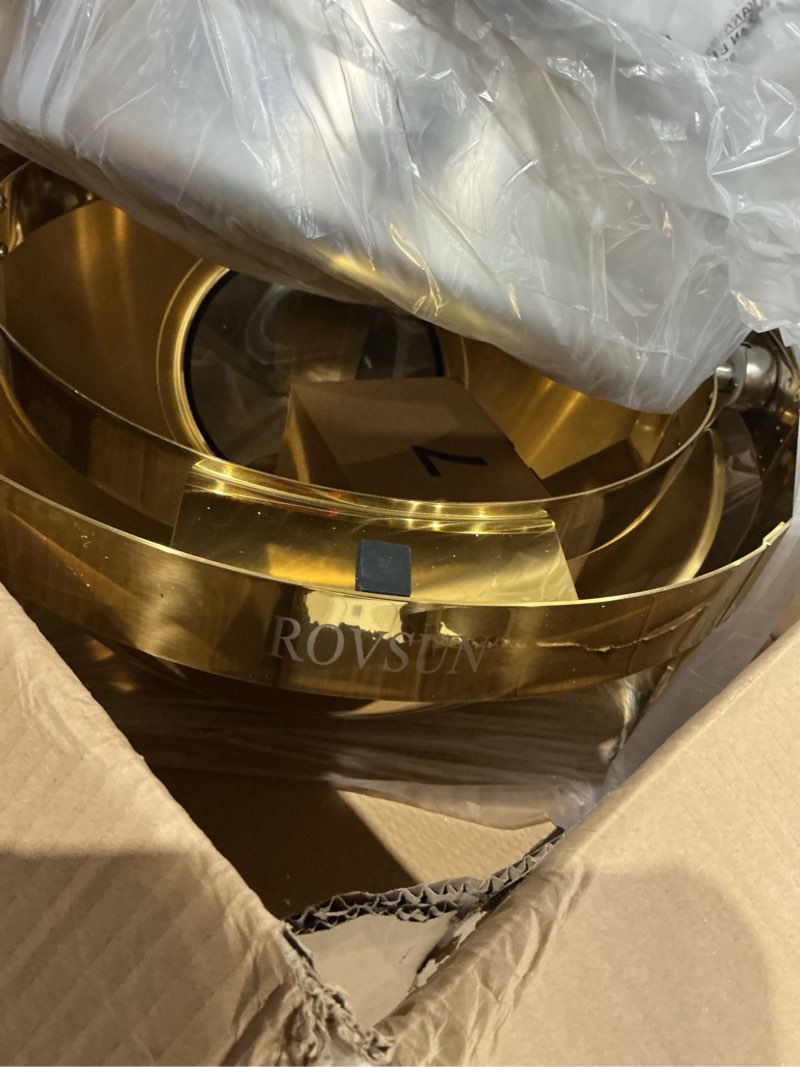 Condition photo showing As Is for gold chafing dishes for bufferound stainless steel chafing dish buffet set with transparent hydraulic lid, buffet warmer for parties and events