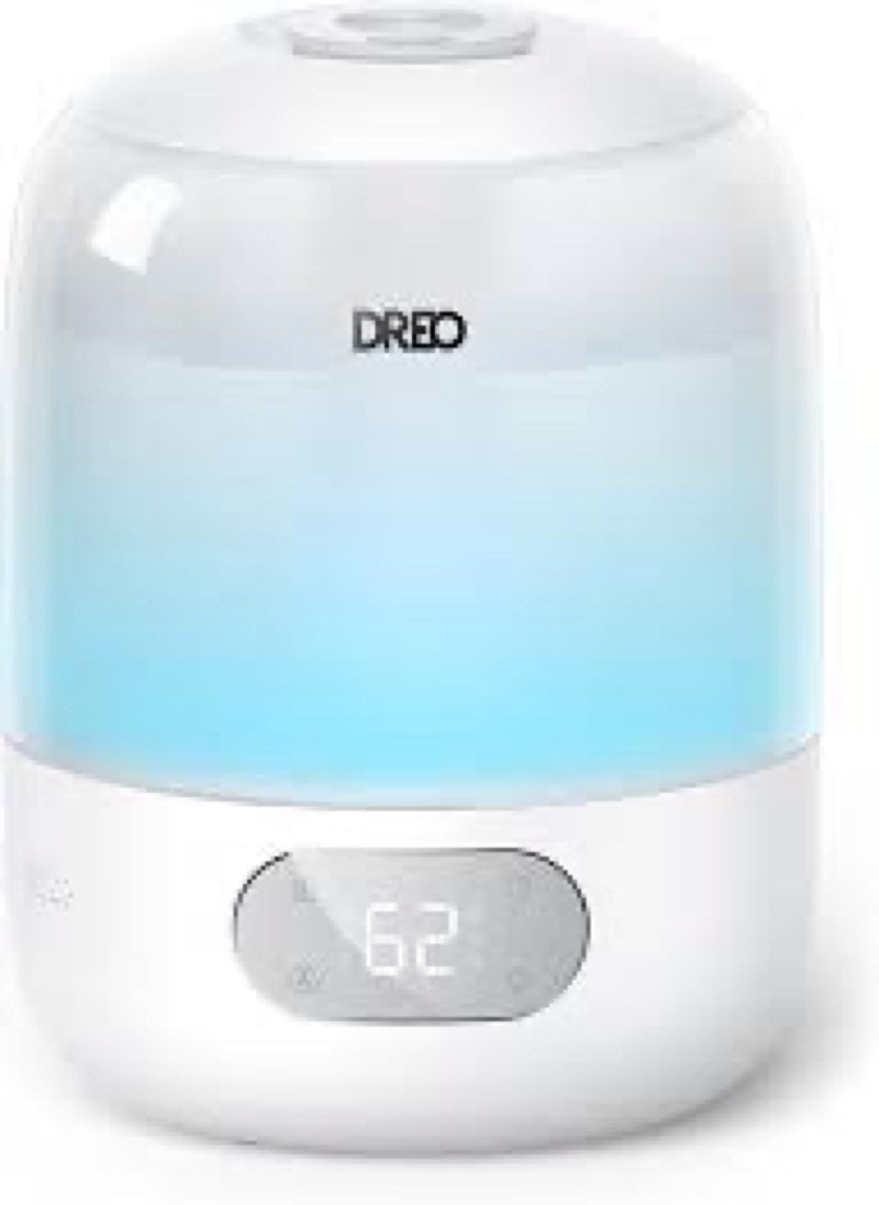 DREO Cool Mist Humidifiers for Baby, 3L Top Fill, 26dB Quite, Ambient Indicator Light for Nursery, Less Refill, Indoor