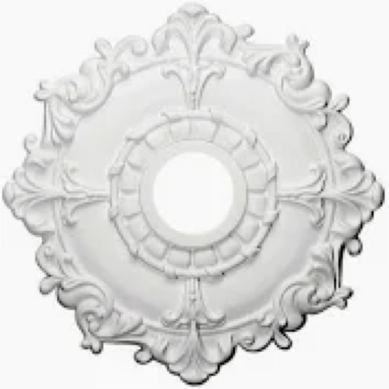 Ekena Millwork CM18RL 18-Inch OD x 3 1/2-Inch ID x 1 1/2-Inch Riley Ceiling Medallion Primed