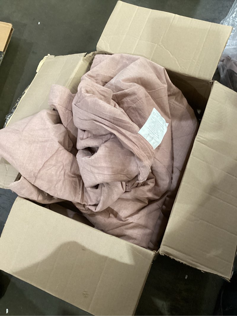 Condition photo showing As Is for ntcoco summer lightweight comforter set,thin quilt,100% washed cotton,machine washable,soft comfy breathable can sleep naked(queen,rosy brown rosy brown queen