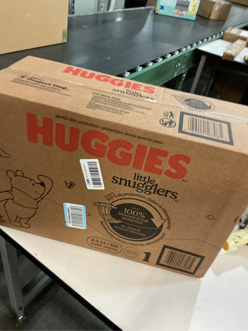 Condition photo showing New/Like New for Huggies Size 1 Diapers, Little Snugglers Diapers, Size 1 (8-14 lbs), 198 Count (6 Packs of 33), Packaging May Vary Size 1 198