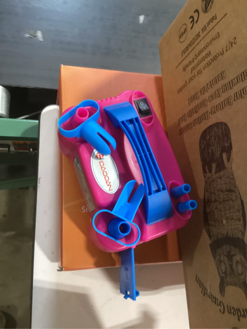 Condition photo showing Good Condition for idaodan electric balloon pump, portable electric balloon blower machine balloon air pump dual nozzle rose red 110v 600w balloon inflator for party decorations red blue