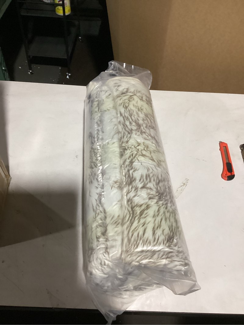 Condition photo showing As Is for Waterproof Faux Fur Dog Blanket, Couch Cover for Dogs, Plush Throw for Sleeping, Whelping, and Comfort, Sofa, Bed, Car, Furniture Protection with Soft, Machine Washable (White, 60x80)