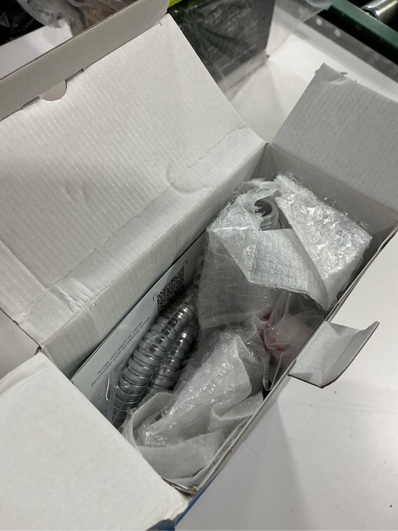 Condition photo showing New/Like New for 6-setting shower head with handheld, jdo high pressure hand held shower head, 4.7 inch chrome detachable showerhead set with 59 inch stainless steel hose and adjustable showerhead holder 6 modes chrome