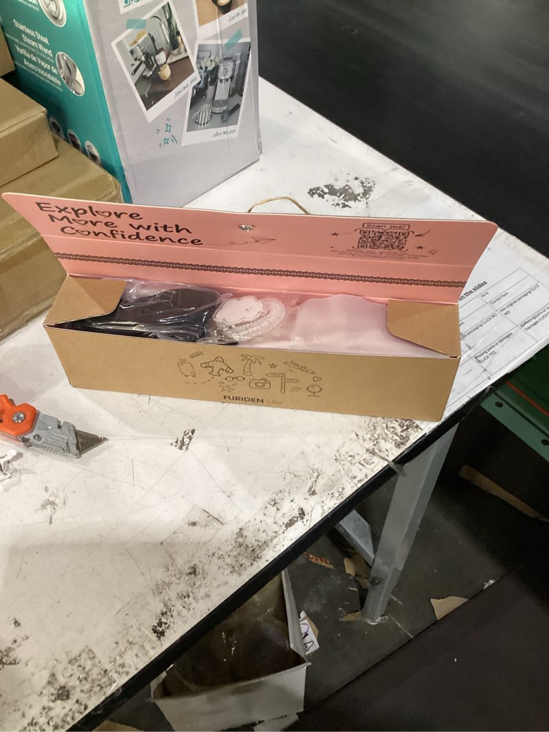 Condition photo showing New/Like New for furiden lite dual-voltage curling iron, 2-in-1 travel combo for carry-on | 1 1/2 inch europe travel curling iron & straightener with 3 temps settings, 110~240v for shoulder-to-armpit length hair 1.5? barrel — creates loose waves gold