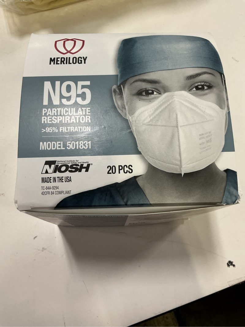merilogy n95 mask respirator [ made in usa ] niosh certified n95 particulate respirators face mask (