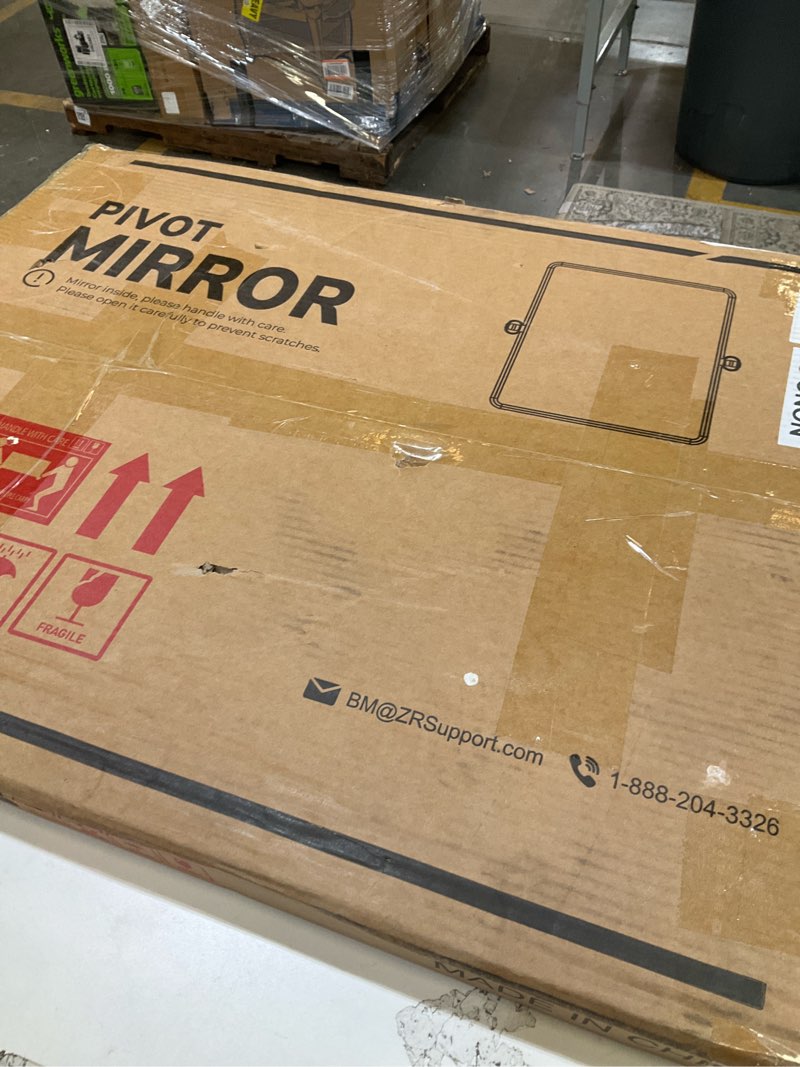 Condition photo showing Good Condition for tetote brushed nickel pivot mirror for bathroom 20 x 24 pivoting tilt rectangle beveled mirror, farm