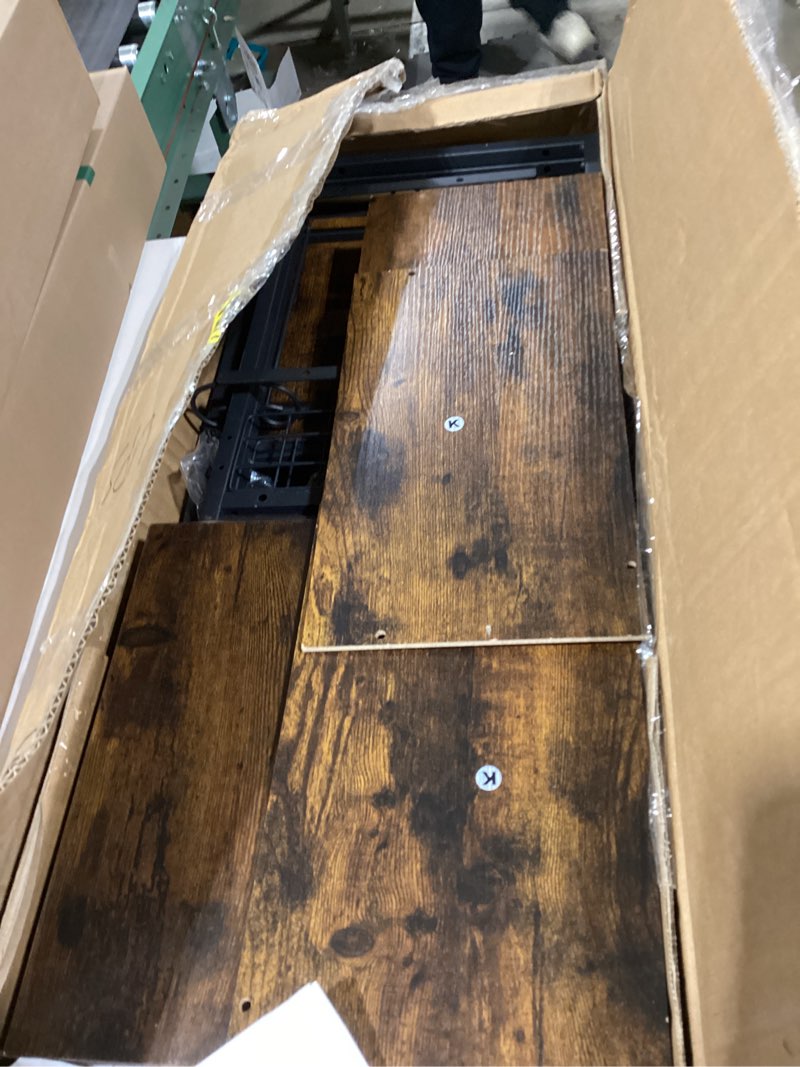 Condition photo showing As Is for Homeiju Mini Bars for Home, Wooden Coffee Bar Cabinet, Modern Liquor Cabinet for Liquor and Glasses, Farmhouse Buffet Wine Cabinet with Storage Sideboard for Home Kitchen Dining Room Rustic Brown