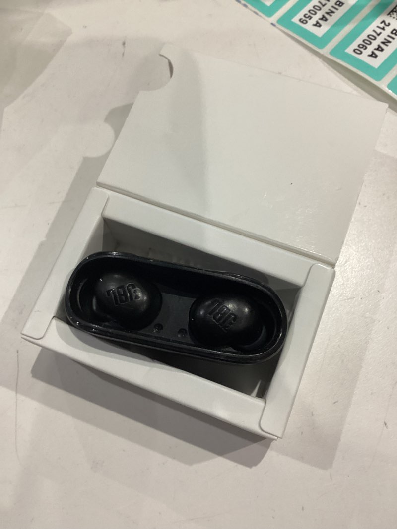 Condition photo showing Good Condition for jbl vibe buds - true wireless earbuds, smart ambient, voiceaware, up to 32 total hours of battery life with speed charging, water and dust resistant, jbl deep bass sound (black)