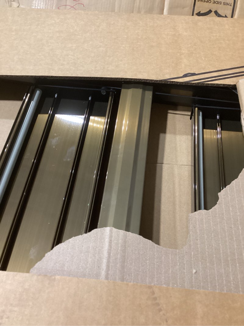 Condition photo showing As Is for GameGem Lightweight Aluminum 6 Step Ladder for 12 Feet High Ceiling, Folding Step Stool Stepladders with Anti-Slip and Wide Pedal for Home and Kitchen Use Space Saving (Brown Gold) 6 Step Brown Gold INCOMPLETE 