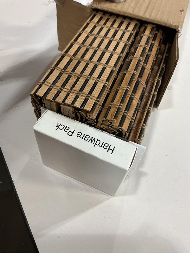 Condition photo showing Good Condition for LazBlinds Cordless Bamboo Roman Shades for Windows, Light Filtering Natural Bamboo Blinds, Easy Lift Cordless Design for Living Room & Bedroom, Fits Interior Windows 20" W x 64" H, Tatami Tatami 20"W x 64"H