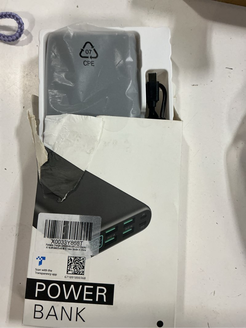 Condition photo showing Good Condition for portable charger 38800mah,lcd display power bank,5 usb outputs battery pack backup, usb-c in&out dual input phone charging compatible with iphone 16/15/14/13 pro/12,android samsung galaxy pixel nexus