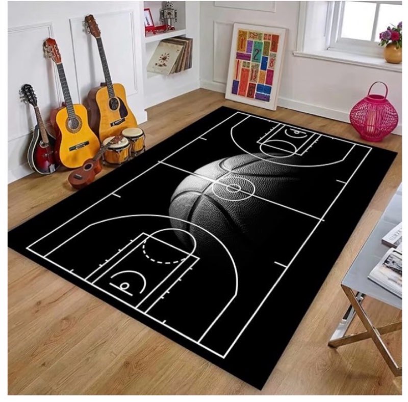 osimiccp basketball rug for bedroom size 6'x9',non-slip basketball court rugs for living room and game room decor