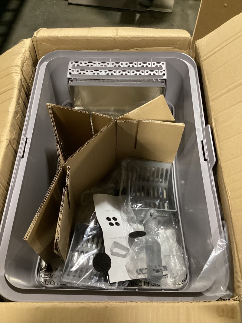 Condition photo showing Good Condition for 2PACK Stainless Steel Litter Box, Metal Litter Boxs with Lid High Sides, XL Extra Large Litter Box for Big Cats, Never Absorbs Odors, Leak-Proof, Stain-Free, Rust-Free, Easy to Clean, Scoop Included 2PACK-Grey