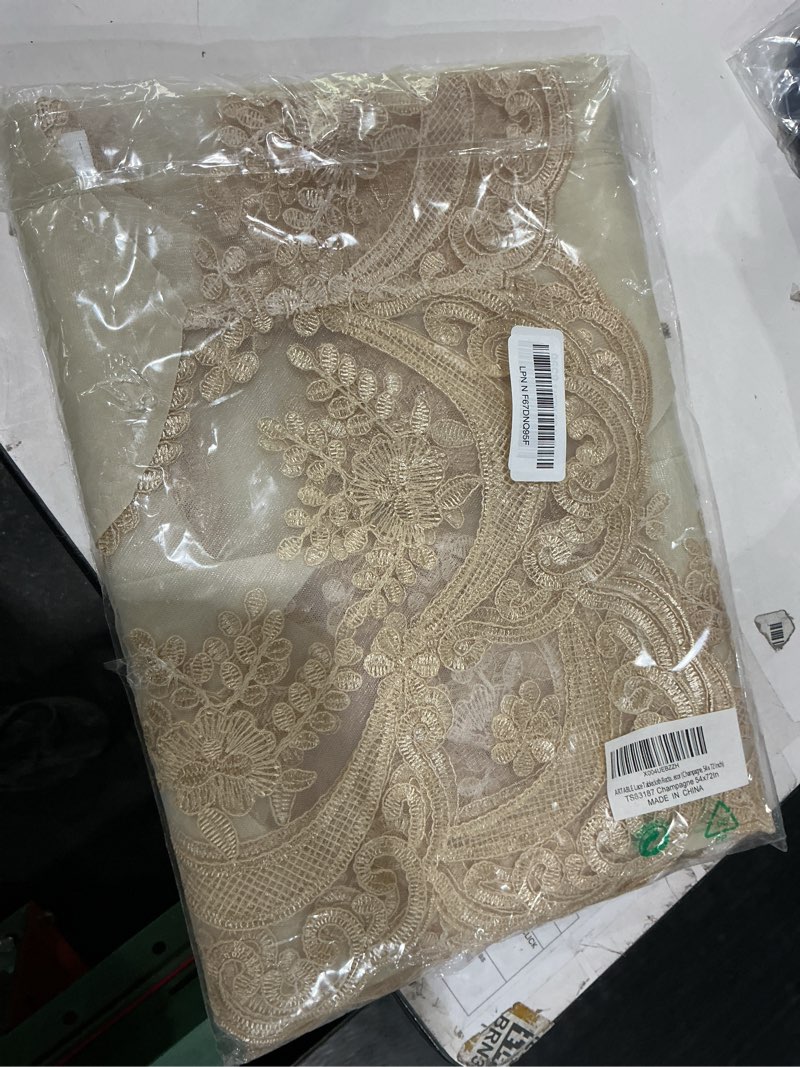 Condition photo showing Good Condition for artable beige waterproof lace rectangle tablecloth macrame 54 x 72 inch | waterproof lace tablecloth with macrame border for round rectangle square tables weddings holidays parties and dining beige 54" x 72" (oblong)
