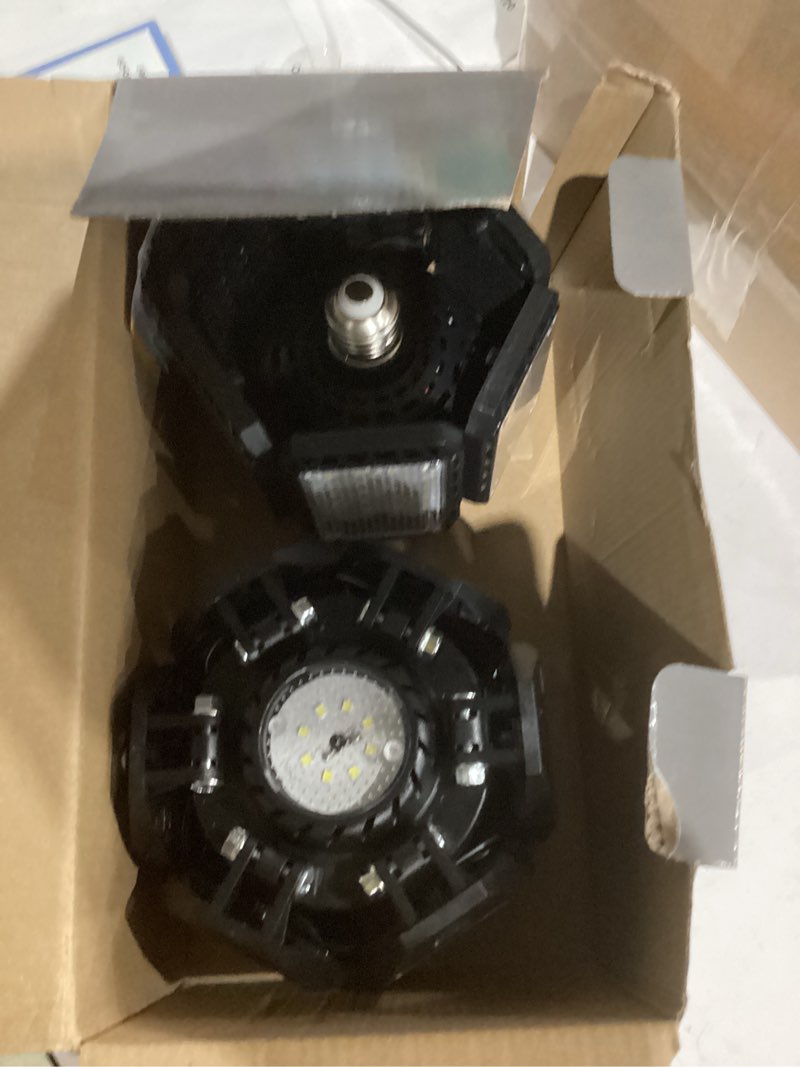 Condition photo showing Good Condition for LED Garage Lights Bulb 8 Panels 2 Pack -200W, 20000LM 6500K Led Shop Light with 8 Deformable Panels, Basement Barn Light Garage Ceiling Lights