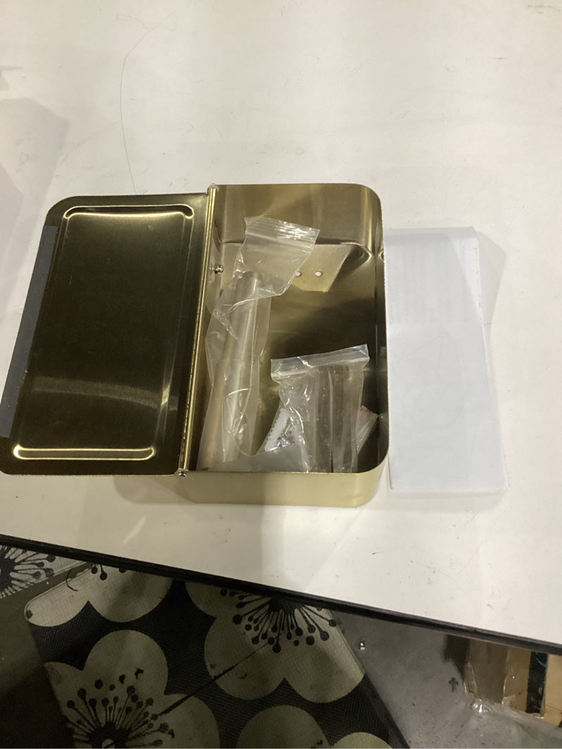 Condition photo showing Good Condition for toilet paper holder with shelf, wipes holder for bathroom, flushable wipes dispenser, stainless steel toilet paper roll holder with storage for wet wipes wall mounted (gold, regular roll) brushed gold